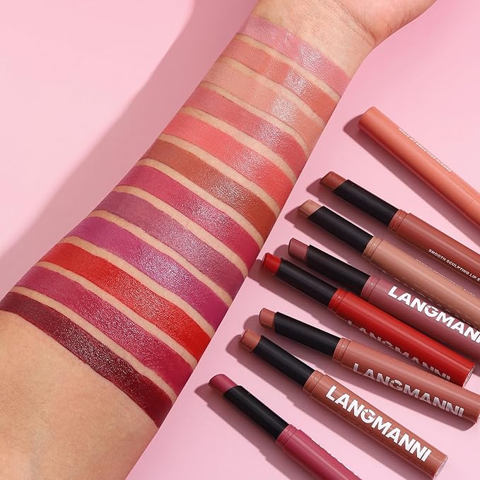 Jolilab 3Pcs Velvet Matte Lipstick Nude Matte Soft Dark Color Stick High Pigmented Long-Lasting Waterproof Lip Stick Lip Balm Beauty Cosmetics Gift for Girls and Women（07#+08#+09#