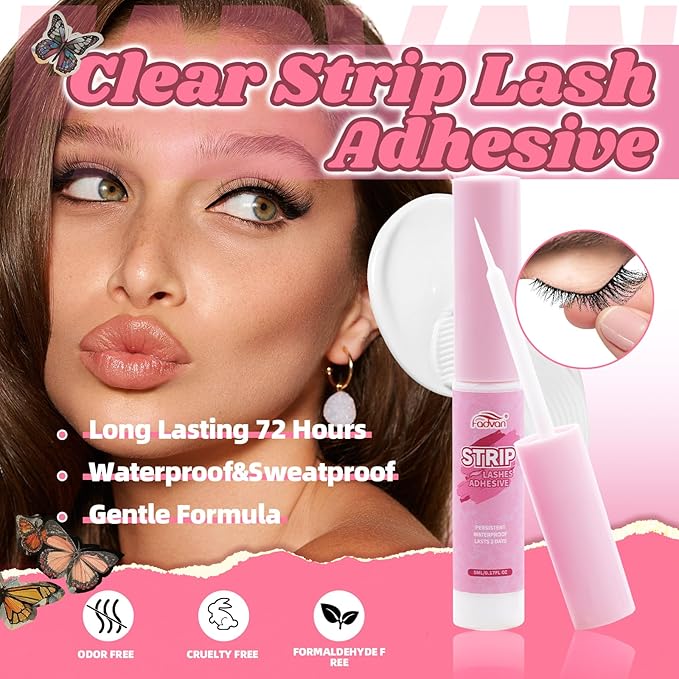 FADVAN False Eyelashes Faux Mink Lashes 6D Volume Full Cat Eye Long Dramatic Strip Lashes That Look Like Extensions With Lash Glue Thick Cat Eye False Eyelashes Pack 10 Pairs-D02