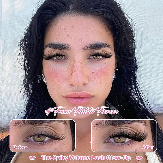 Lash Clusters Manga Eyelash Clusters Fluffy Eyelash Clusters Extensions 200D Thick Individual Lash Clusters with Spikes 10-18mm Lash Extensions Volume False Eyelashes Reusable Lashes Full Look