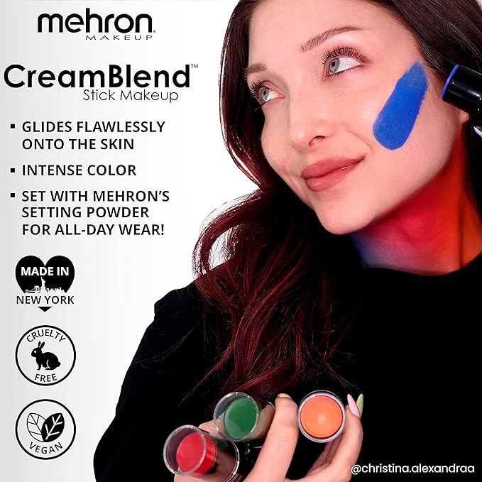 Mehron Makeup CreamBlend Stick | Face Paint, Body Paint, & Foundation Cream Makeup | Perfect for Halloween .75 oz (Yellow)