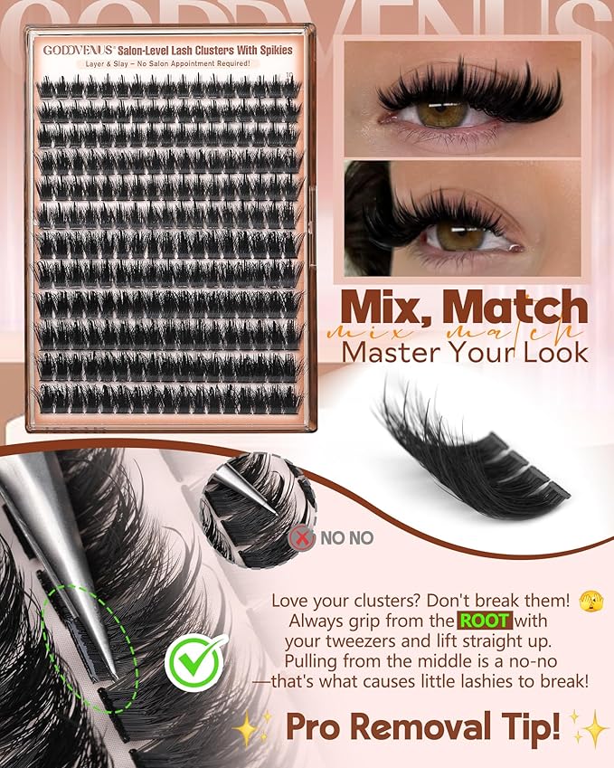 Manga Lash Clusters With Spikes Wispy Cluster Eyelash Extensions Fluffy Anime Eyelashes Clusters Reusable Faux Mink Fairy Individual Lash Extension (D Curve 12-18mm 204 pieces)
