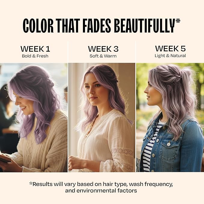 Overtone Semi Permanent Hair Color Conditioner, Lilac Lotus, 8 oz, Nourishing, Damage-Free, Color Depositing Mask for All Hair Types with Shea Butter & Coconut Oil, Vegan & Cruelty-Free