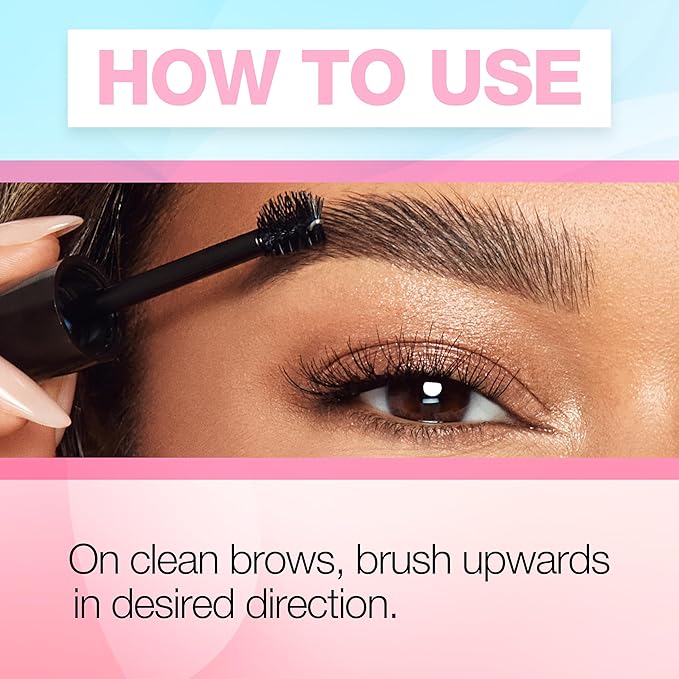 Ardell Brow Glue Crystal Clear - Instant Lamination Brow Gel with Styling Brush, All-day Extreme Hold Eyebrow Gel Clear for Fluffy, Defined Brows, 0.35 oz