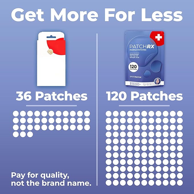 Salicylic Pimple Patches (120 Pack), Salicylic Acid Acne Patches with Tea Tree Oil - Zit Patch and Pimple Stickers for Face for Skin Care - Salicylic Acid Acne Dots (Packaging May Vary)