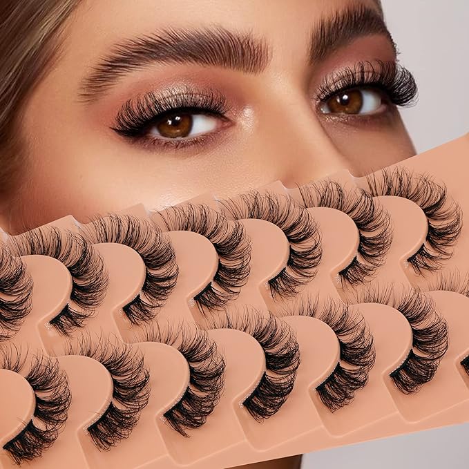 Natural Cluster Lashes D-Curly Eyelash Extensions Wispy Individual Lashes Strips False Eyelashes DIY Lash Extensions Multipack by Eefofnn