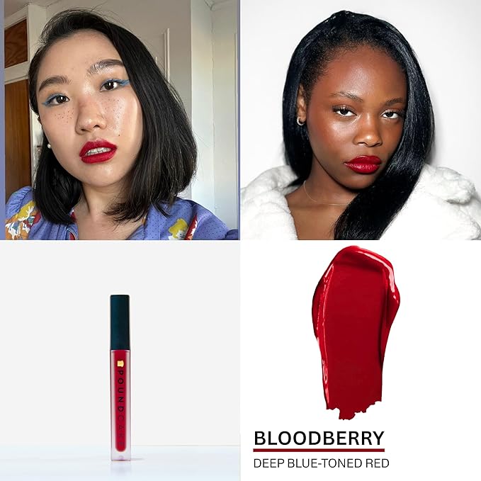Pound Cake Cake Batter Liquid Lipstick – Long-Lasting, Semi-Matte Liquid Lipstick – Hydrating, High-Pigment Lip Stain with Avocado Oil – Shades for All Skin Tones – 0.13 oz, (Bloodberry)