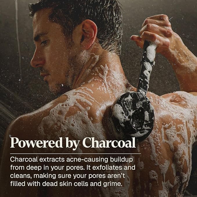Black Wolf Salicylic Acid Body Wash for Men - 14 Fl Oz Men's Body Acne Wash - Charcoal Helps Reduce Acne Breakouts & Cleanse Your Skin - Full Coverage & Deep Clean Treatment - Men's Bodywash