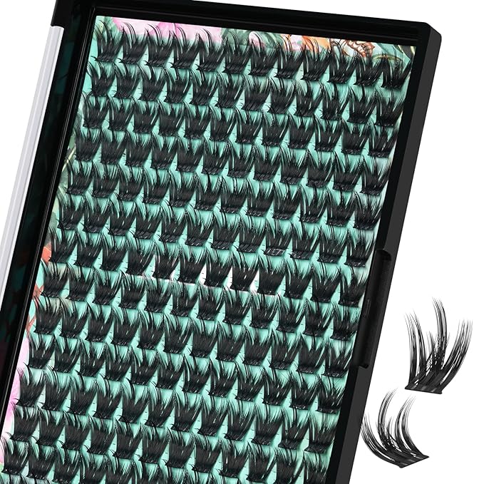 Lash Clusters Wet Look 168Pcs Eyelash Cluster Ultra-Thin Lash Band Eyelashes Extensions Spiky Anime Wide Span Lashes(Orchid,D-10mm)