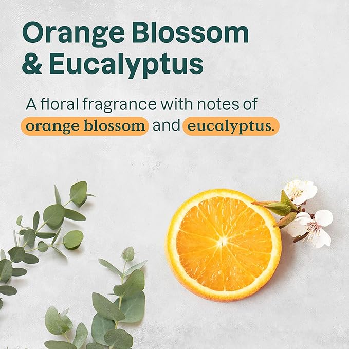 ATTITUDE Body Wash, EWG Verified Shower Gel, Dermatologically Tested, Plant and Mineral-Based, Vegan Personal Care Products, Orange Blossom & Eucalyptus, 16 Fl Oz