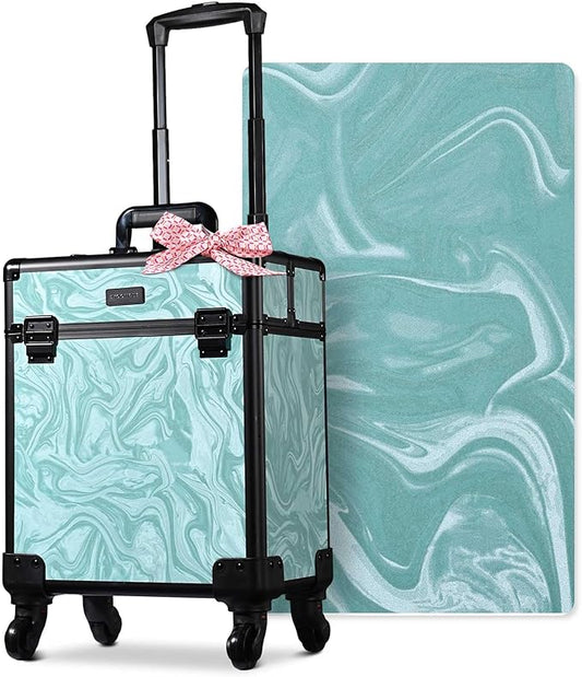 BYOOTIQUE Rolling Makeup Organizer Cart Beautician Travel Makeup Case on Wheels Hairdressing Brush Bags for Nail Tech Manicurist Beautician CoyoteButtes Vitality