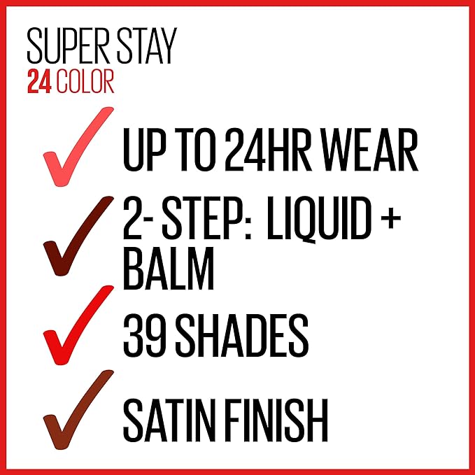 MAYBELLINE Super Stay 24, 2-Step Liquid Lipstick Makeup, Long Lasting Highly Pigmented Color with Moisturizing Balm, Continuous Coral, Coral Pink, 1 Count (Pack of 2)