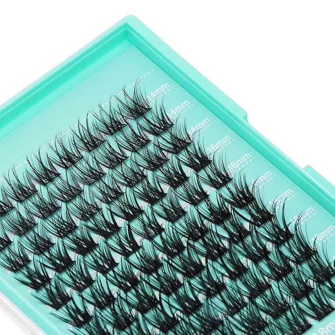 Bodermincer Lash Clusters D Curl Black/Brown/Colored Lashes 10-12-14/12-14-16/16-18-20mm Mixed Lash Clusters Kit For Beginner (Y07# 14-16-18mm Mixed)