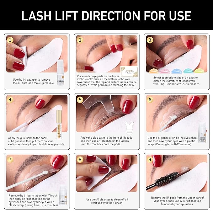 Lash Lift Kit - 2 in 1 Eyelash Perm Kit, Professional Instant Eyelash Lift Kit, Semi-Permanent Lash Curling Brow Lamination Kit, Salon Result for a Supermodel Look at Home Use by Dong Rhyme