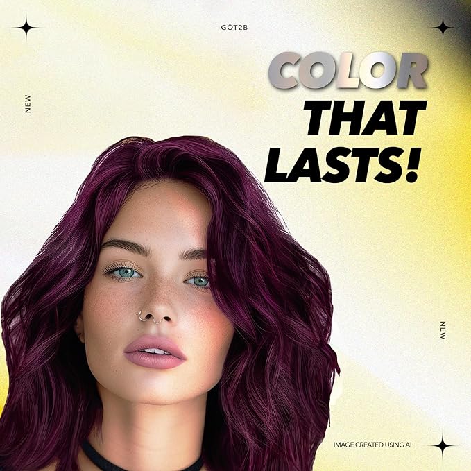 got2b Metallics Permanent Hair Dye, Amethyst Chrome M69, Hair Color for Women & Men, Formulated with Metallic-Shine Booster for Cool, Shimmering Tones, Lasts Up to 30 Washes, 1 Kit (Pack of 2)