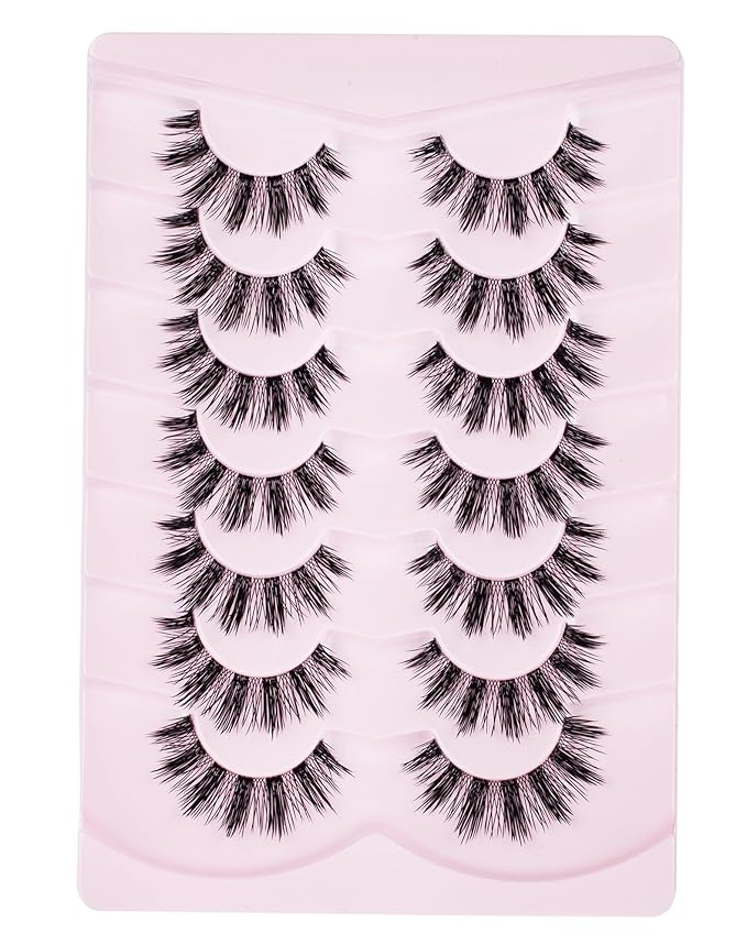 Manga Anime Eyelashes Japanese Spiky Fake Lashes Asian Wispy Strip Lashes M-12