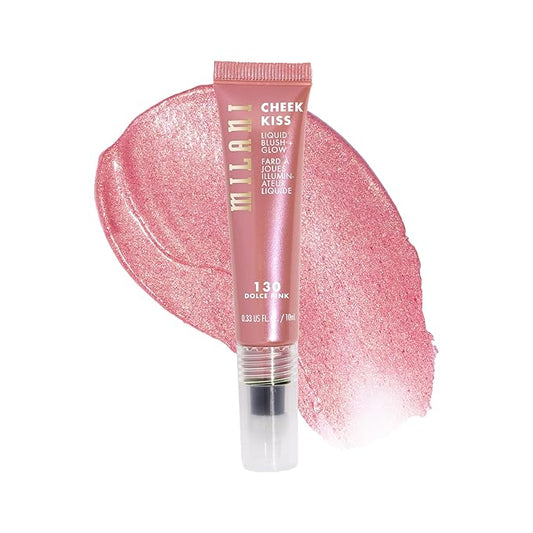Milani Cheek Kiss Liquid Blush + Glow, Creamy 2-in-1 Blush for Cheeks and Highlighter Makeup for Dewy, Radiant Finish - 130 Dolce Pink
