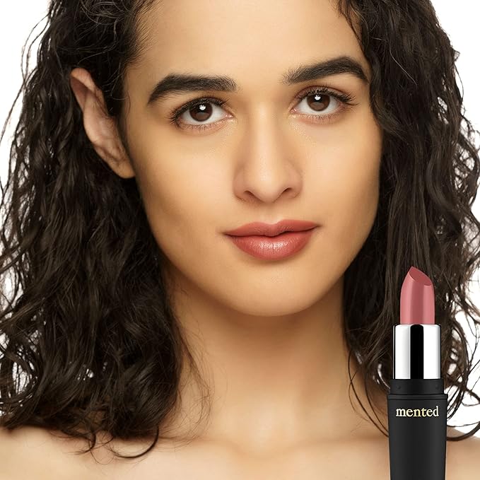 Mented Cosmetics Nude Lipstick for Women, Semi-Matte Long-Lasting Lip Stick, Moisturizing Vegan, Paraben & Cruelty-Free, Enhances All Complexions, Perfect for Everyday Makeup, Pretty in Pink