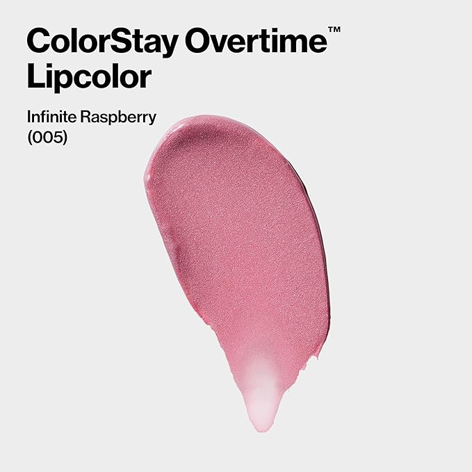 Revlon Liquid Lipstick with Clear Lip Gloss, ColorStay Overtime Lipcolor, Dual Ended with Vitamin E, 005 Infinite Raspberry, 0.07 Fl Oz