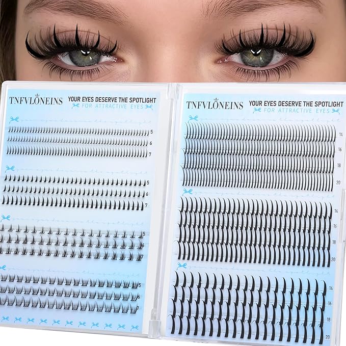 TNFVLONEINS Lash Clusters with Spikes Bottom Eyelash Clusters 776PCS Wispy Clusters Eyelash Extensions Manga Individual Lashes Natural Lash Extension DIY Cluster Lashes Pack