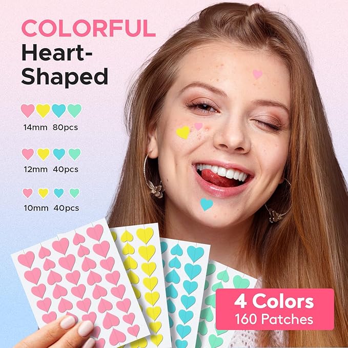LitBear 3 IN 1 Pimple Patches for Face, 7 Sizes 368 Counts Acne Patches, Hydrocolloid Patches for Covering Zits and Blemishes, Cute Zit Patches for Breakouts, Colorful Spot Stickers for All Skin Types