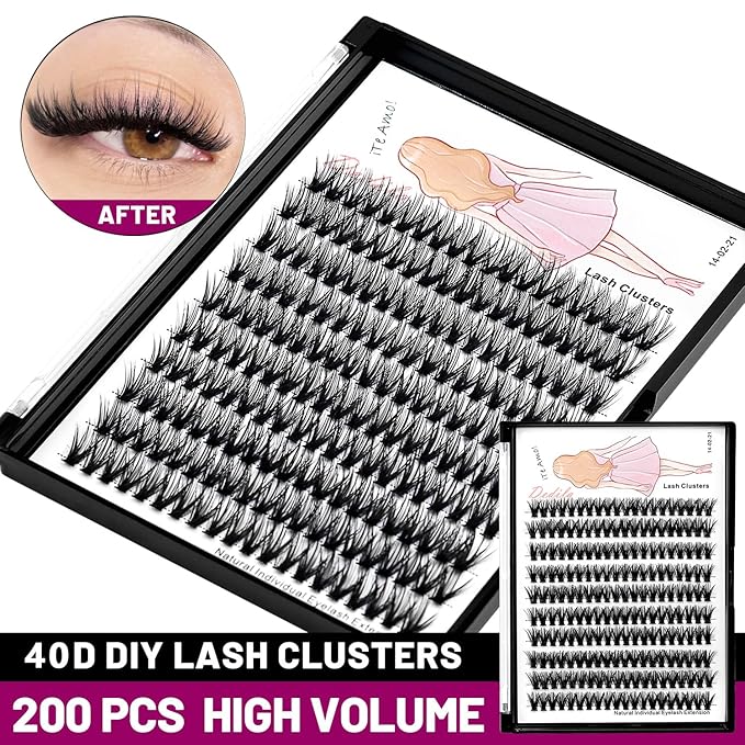 8-22mm to Choose 20D/40D/60D/80D/100D Individual False Eyelashes Makeup Cluster Eyelashes Thickness 0.07mm D Curl Natural long Black Soft 3D Eye Lashes Extensions (40D-18mm)