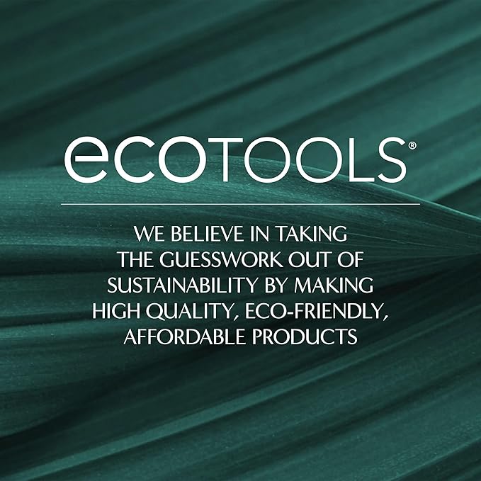 EcoTools Sculpt + Bronze Dual-Ended Makeup Brush, Fluffy Bronzer & Dense Contour Brush for Liquid, Cream & Powder Face Makeup, Travel-Friendly, Vegan & Cruelty-Free, Eco-Friendly Handle, 1 Count