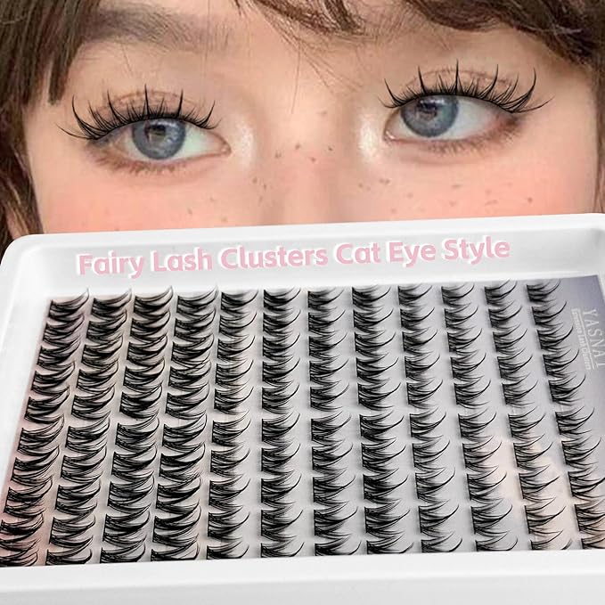 Lash Clusters Manga Eyelash Clusters 10/12/14MM Short Spiky Cluster Eyelash Extensions YASNAI 120Pcs C Curl Individual Volume Anime Lash Clusters with Thin Band Cosplay Natural Fairy Lashes Cluster