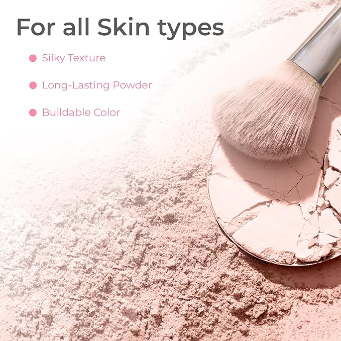 16pc Beginner Mineral Makeup STARTER KIT with 10 BRUSH SET (5gm) Sample Size Foundation, Primer, Blush, Bronzer, Setting Powder for Learning, Occasional Use,First Time Users, Travel Size Kit (Beige)