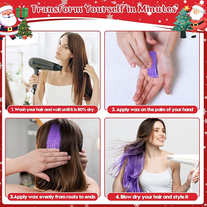 Washable Hair Styling Clay Wax for Crazy Hair Coloring and Cosplay Party, Makeup Gift Set for Kids, Girls, Men, and Women (Ash Purple, 4.23 Ounces)