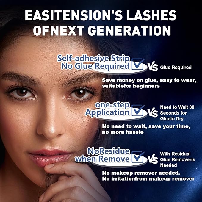 Self Adhesive Eyelash Clusters, 72PCS No Glue Needed Press On Lashes, Natural Look Pre-Glued Cluster Lashes, Ultra-Thin & Lightweight, Easy Apply for Beginners (D Curl, No Residue, Long Lasting)