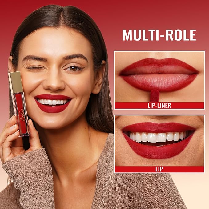 Oulac Matte Liquid Brown Lipstick for Women, Long Lasting Lipstick Waterproof Lip Stain, No Transfer, Creamy High Pigmented Formula with Rose Oil, Vegan & Cruelty-Free M27