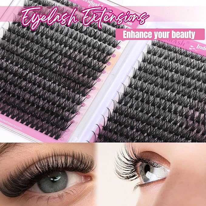 FADLASH Eyelash Clusters Natural Lash Clusters 50D+60D D Curl Individual Lashes Wispy and Volume Clusters Eyelash Extensions 8-16mm Lash Extensions 560PCS