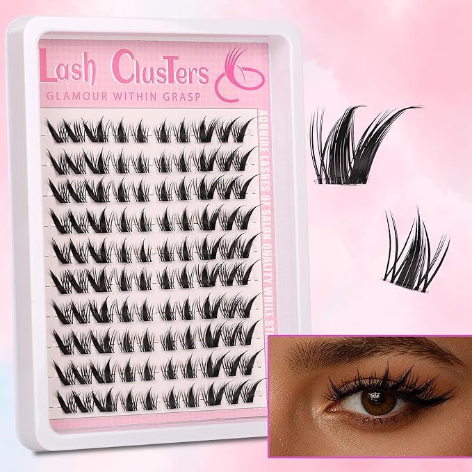 Cat Eye Lash Clusters Kit Spiky Cluster Eyelashes Kit Fairy Eyelash Clear Cluster Anime Individual Lashes Natural Lash Extension Cluster Wispy Manga Cluster Lash Kit