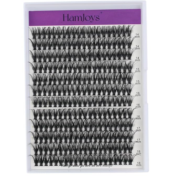 Lash Clusters Natural 50D Cluster Eyelash Extensions 14-18mm Individual Lashes Cluster Wispy 240pcs Eyelash Clusters Lash Extension for Self Application (50D, 0.07D, 14-18mm)