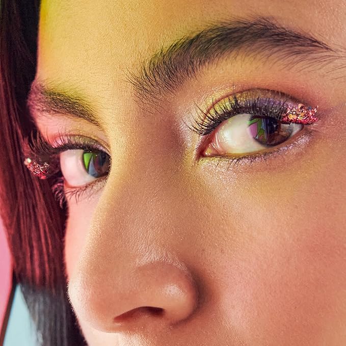 imPRESS X WICKED: FOR GOOD Press On Self Adhesive Eyelashes, ‘Friends Till The End’, 8mm-10mm Natural Volume Press On Lashes, Purple Glitter, 12 Lash Clusters & Non-Stick Mini Applicator