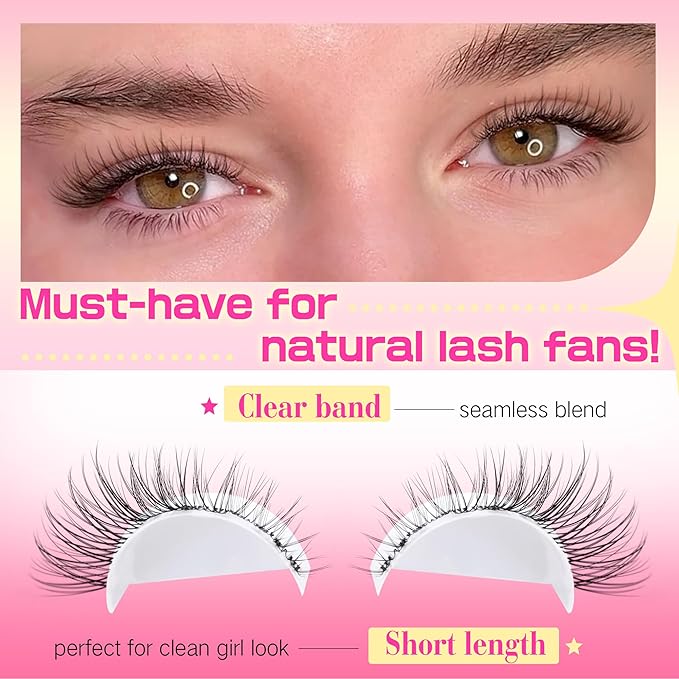 TOOCHUNAG Natural Lash Clusters Kit Wispy Lash Extensions Kit Venus 8-14mm Cluster Eyelash Extensions Invisible Band Lashes Clusters 120PCS C-Curly Eyelash Extensions Kit with Bond,Seal and Tweezers