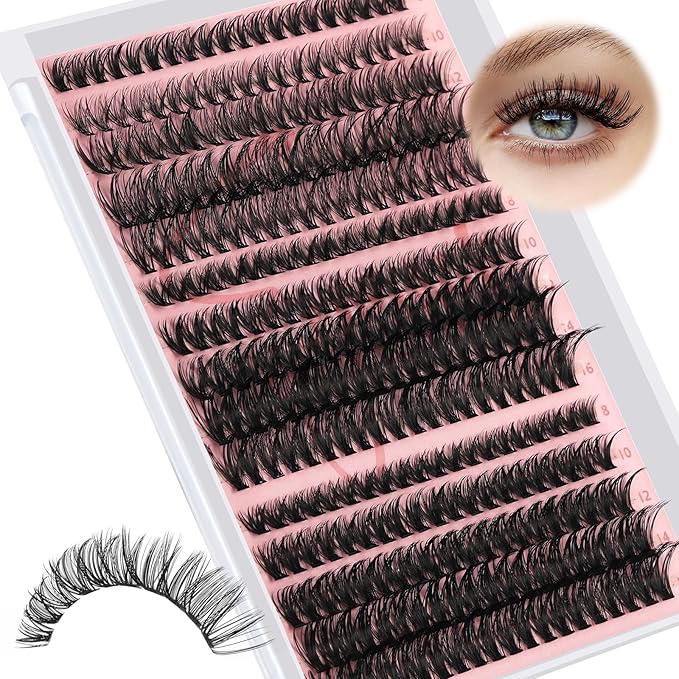 Lash Clusters Wispy 300PCS Eyelash Clusters 30D 40D 50D Lashes Clusters D Curl Lash Cluster 8-16mm Lashes Natural look Volume DIY Individual Lashes for Beginners (30D+40D+50D-D,8-16mm)