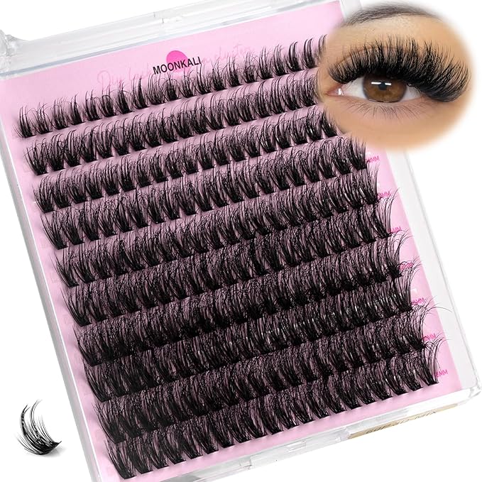 Eyelash Clusters Lash Clusters Mink Thick 60D Cluster Eyelash Extensions 10-18MM 180Pcs Cluster Individual Lashes Gorgeous Wispy Spiky Eyelashes Clusters Extension by MOONKALI