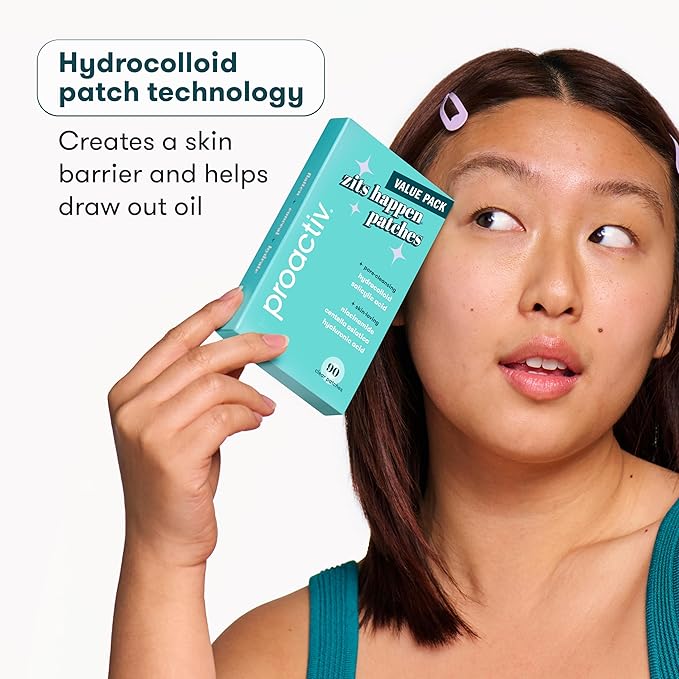 Proactiv Zits Happen® Hydrocolloid Acne Patches, Pimple Patches for Face and Back Acne with Pore Cleansing Salicylic Acid, 90 Count
