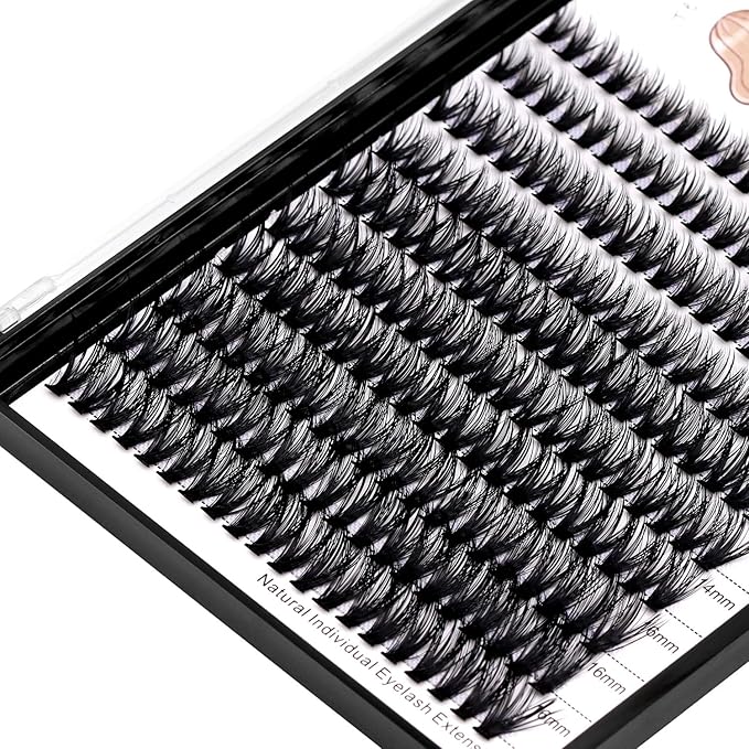 8-22mm to Choose 20D/40D/60D/80D/100D Individual False Eyelashes Makeup Cluster Eyelashes Thickness 0.07mm D Curl Natural long Black Soft 3D Eye Lashes Extensions (40D-10-12-14-16MM Kit)