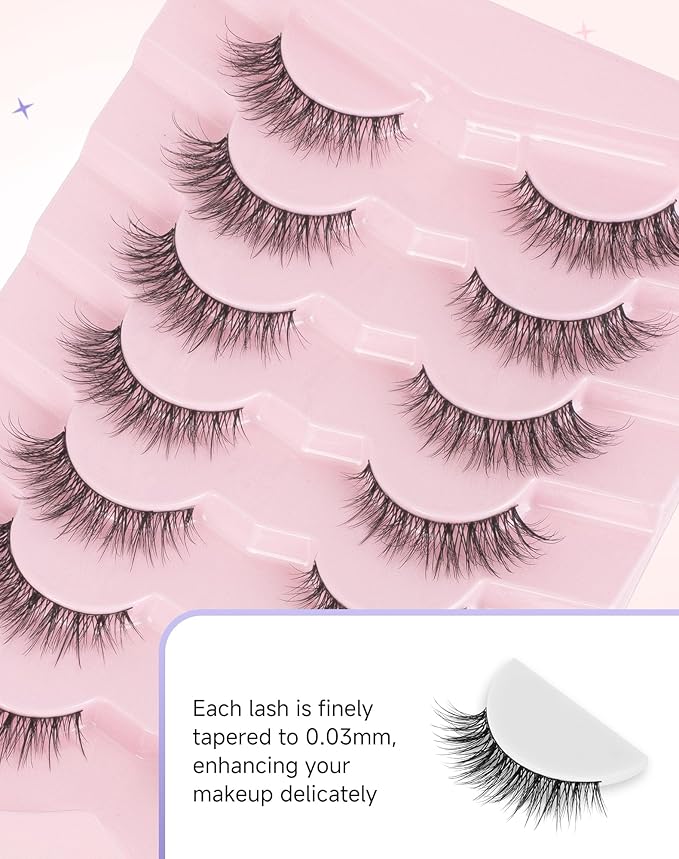 Natural Wispy Lashes False Eyelashes Strip Lashes Nature02