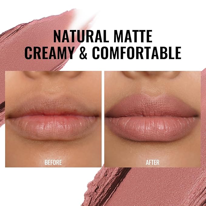 Oulac Pink Nude Matte Lipsticks for Women, Silky Velvet Matte Lipstick, Soft Smooth Texture, High Impact Lip Color, Not Dry Lightweight Formula Infused with Vitamin E, Vegan&Cruelty Free RM02