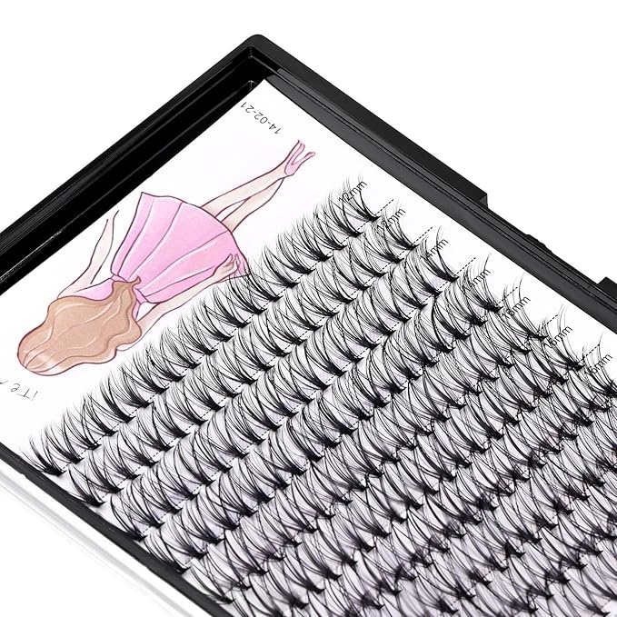 8-22mm to Choose 20D/40D/60D/80D/100D Individual False Eyelashes Makeup Cluster Eyelashes Thickness 0.07mm D Curl Natural long Black Soft 3D Eye Lashes Extensions (20D-12-14-16-18MM Kit)