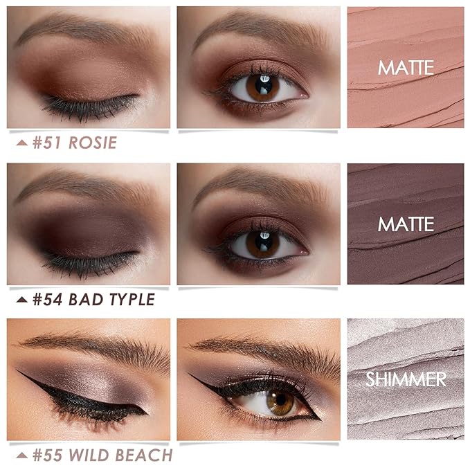 FOCALLURE 3PCS Cream Eyeshadow Stick Sets,Matte and Shimmer Eye Brightener, High Pigmented Crease-proof Pencil,Long Lasting Eye Shadow Highlighter Makeup,Numb