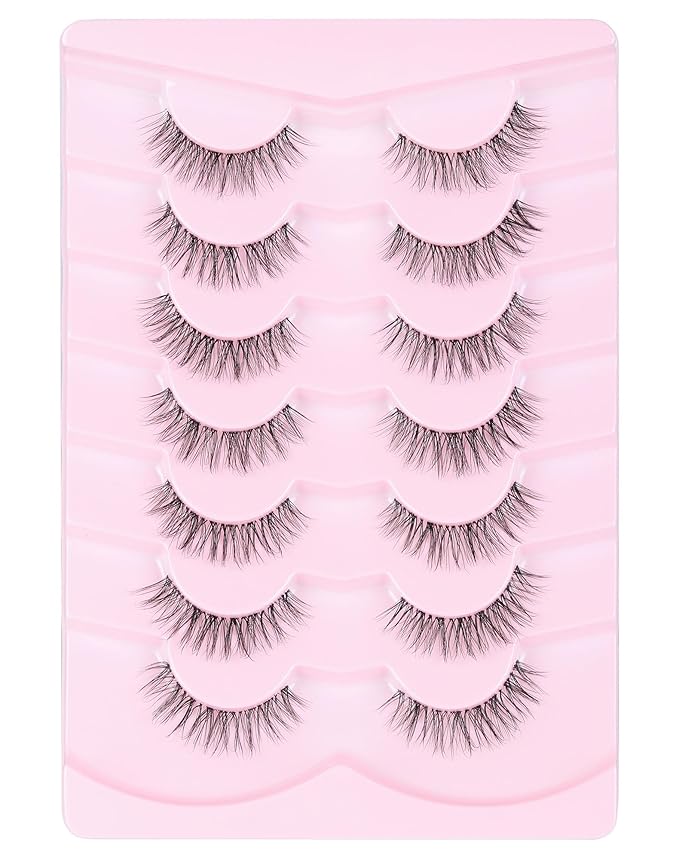 Onlyall Clear Band Lashes Natural False Eyelashes C Curl Lashes Fake Eyelashes Natural Lashes H18