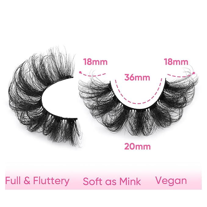 Mink Lashes Full Wispy False Eyelashes 8 Pairs D Curly Faux Mink Lashes that Look Like Extensions Dramatic Long Volume Lashes Pack by Eefofnn