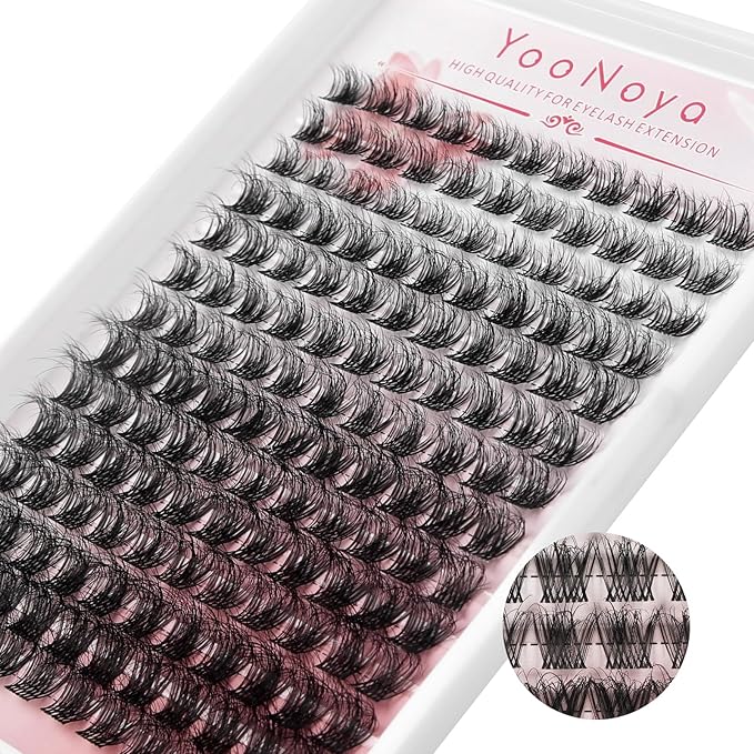 Lash Clusters Wispy Cluster Eyelash Extensions Invisible Lash Band 154Pcs 10-16mm Natural Lash Extensions Fluffy Volume Lash Clusters D Curl Individual Lashes for Beginners (QA-10-16mm)