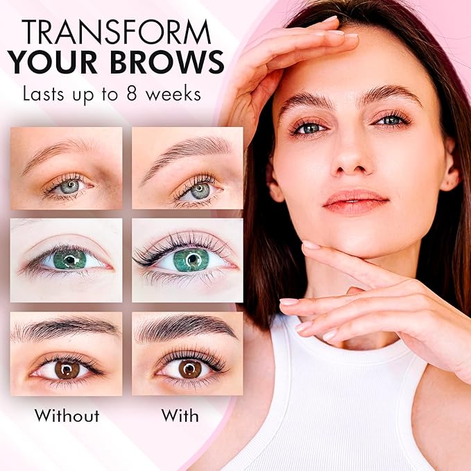 Eyebrow Lamination Kit, At-Home Brow Lift Kit for Beginner/Professional, Includes Instructions, Lasts 6-8 Weeks, 15 Applications, Safe & Effective - BK1