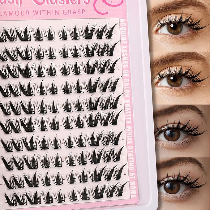Cat Eye Lash Clusters Kit Spiky Cluster Eyelashes Kit Fairy Eyelash Clear Cluster Anime Individual Lashes Natural Lash Extension Cluster Wispy Manga Cluster Lash Kit