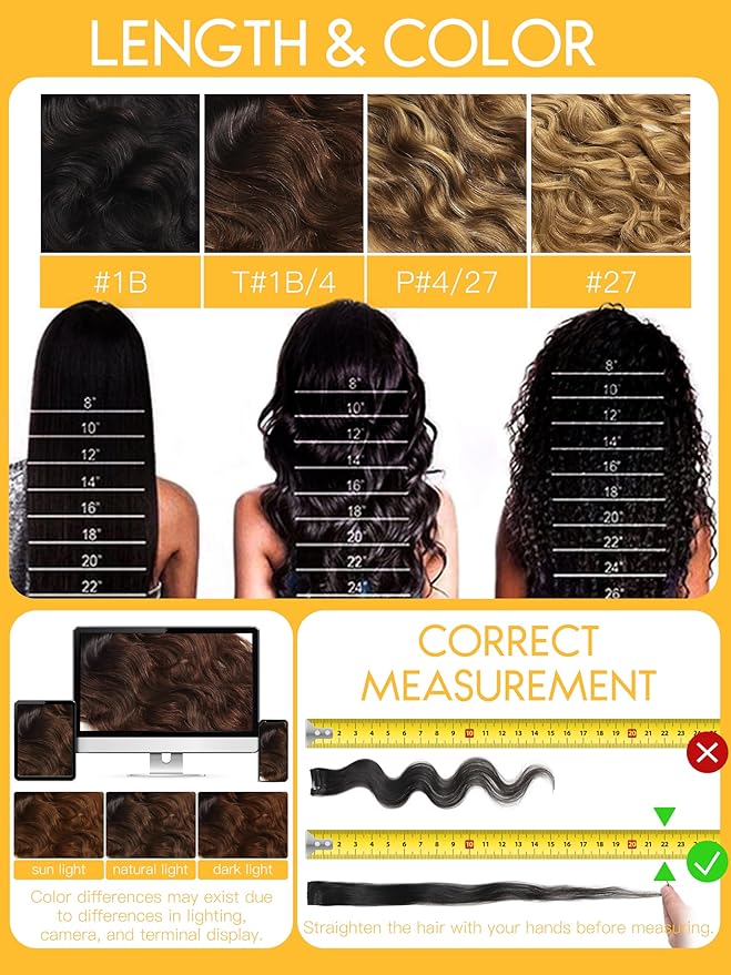 Caliee Wavy Curly Clip in Remy Human Hair Extensions Natural Wave Curl 22inch T#1B/4 Natural Black Ombre Color into Dark Brown Long Hair Clips in Hair Extension Double Weft 7Pcs 120gram Per Pack